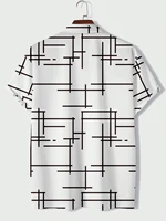 Men's Shirt Soft Comfortable Short Sleeve Shirt Summer Hawaiian Shirt Lines Fashion Design Men's Clothing Extra Large Size 2