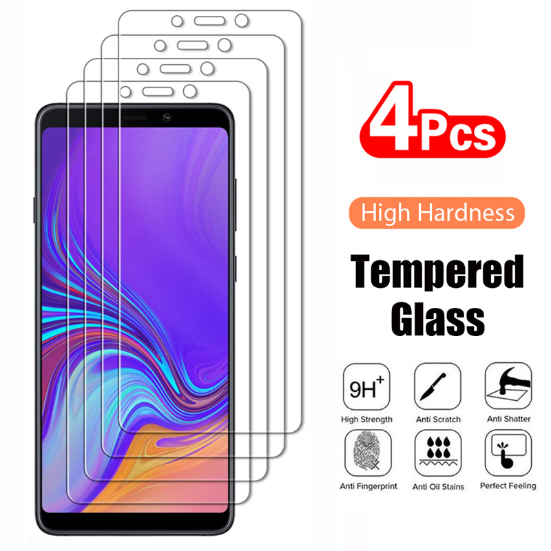 4PCS Tempered Glass For Samsung Galaxy A3 A5 A7 A6 A8 J4 J6 Plus 2018 J2 J3 J5 J7 2016 A750 A9 2018 Screen Protector Film Glass