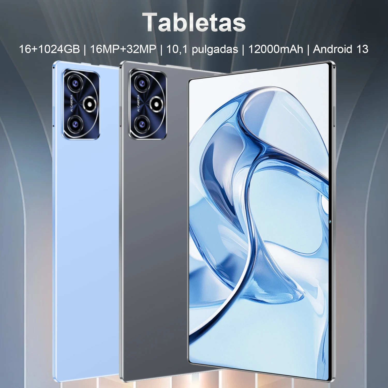 2026 New Android 13 Tablet 16GB RAM 1TB ROM 10 Core Processor 12000mAh Large Battery 16MP+32MP Dual Camera 5G WiFi Portable Tablet for Online Study Video Watching Home Entertainment Daily Use Nice Holiday Gift