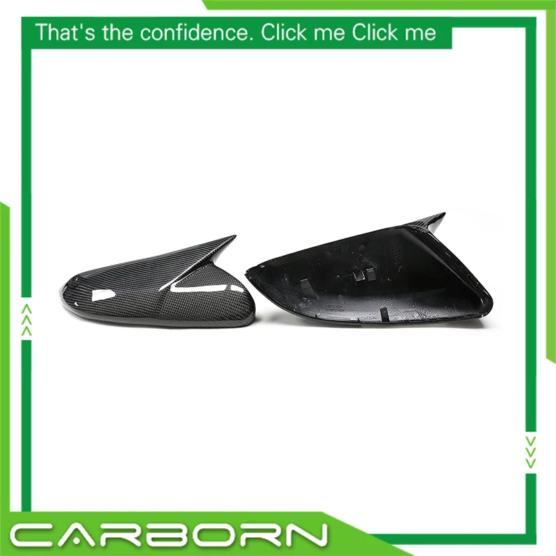 

OEM/OX Horn Look Carbon Fiber Mirror Cover For Honda Civic 10th.Gen 2016-2021 Add On/Replacement Body Side Rear View Cap