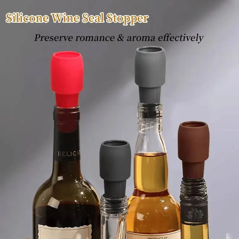 Silicone Wine Stoppers Beverage Bottle Sealer Reusable Sparkling Wine Bottle Stopper Keeping Champagne Fresh Kitchen Tools wine bottle stoppers