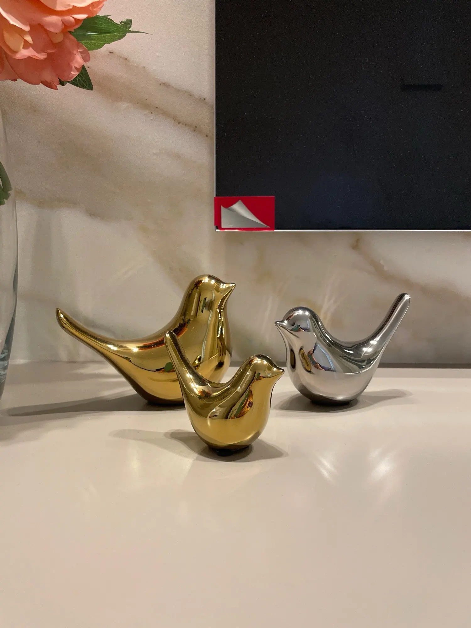 Golden Wings, Nordic Ceramic Bird Figurine - Elegant Home Décor Accent & Jewelry Holder photo review