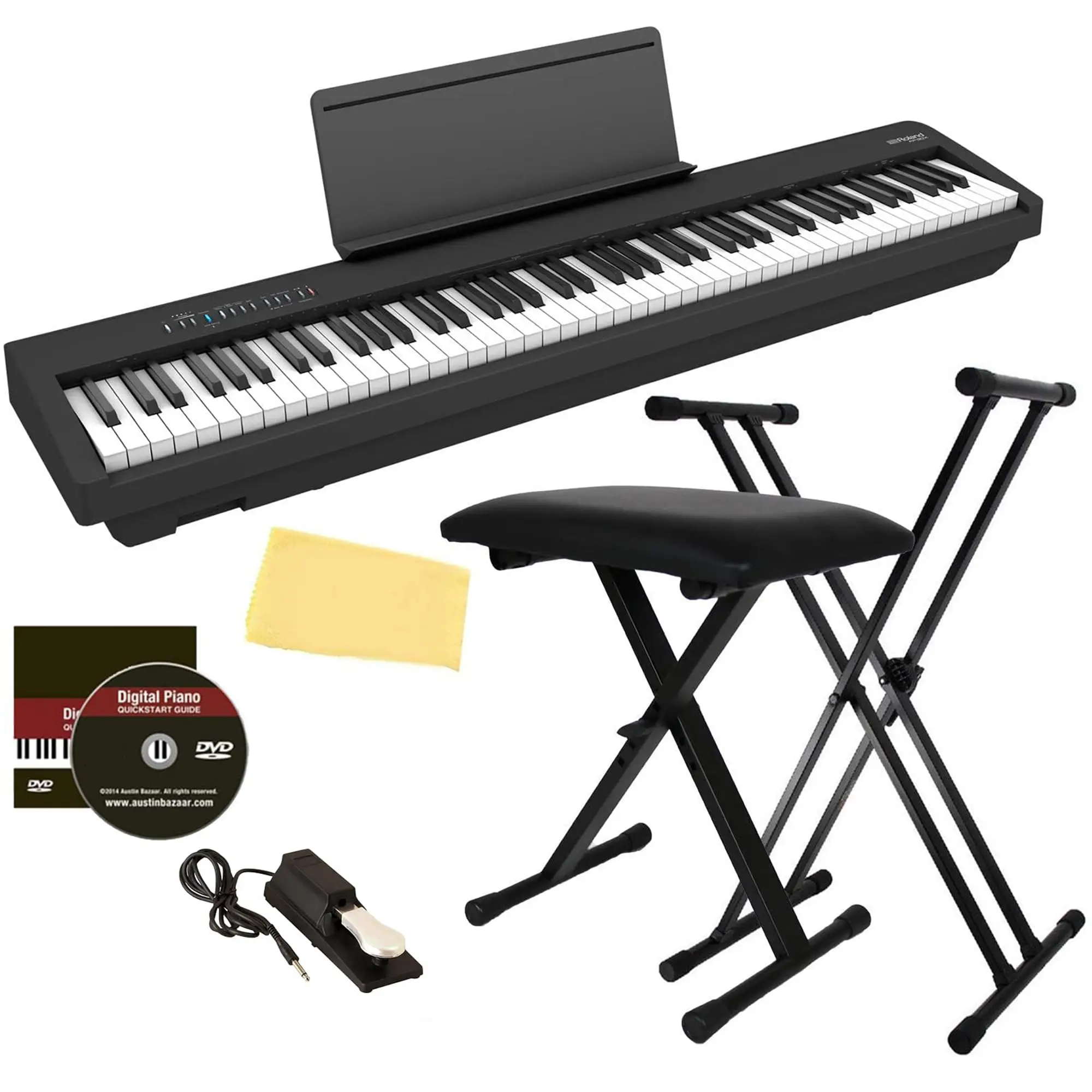 

NEW YEAR DISCOUNT SALES Roland FP-30X Value Bundle with Digital Piano, X-Stand, Pedal, and X-Bench (Black)