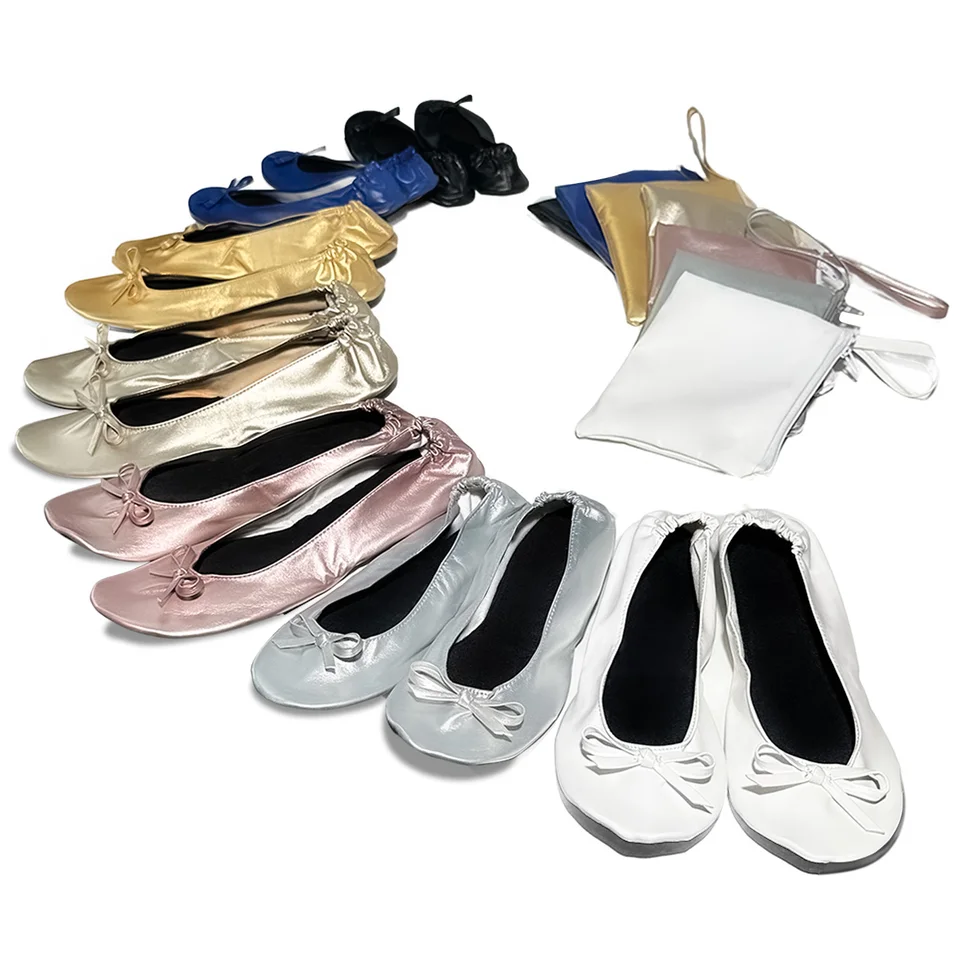 Pantofole da donna lavabili balletto rotolo da viaggio scarpe