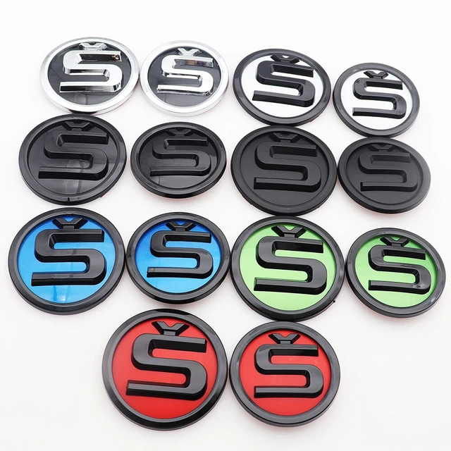 Skoda emblem Gloss black badge 80mm VRS Fabia octavia