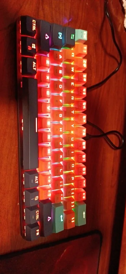 MUCAI-miniteclado mecánico MKA610 para juegos, USB, interruptor rojo, 61 teclas, Cable desmontable, para ordenador, PC y portátil photo review