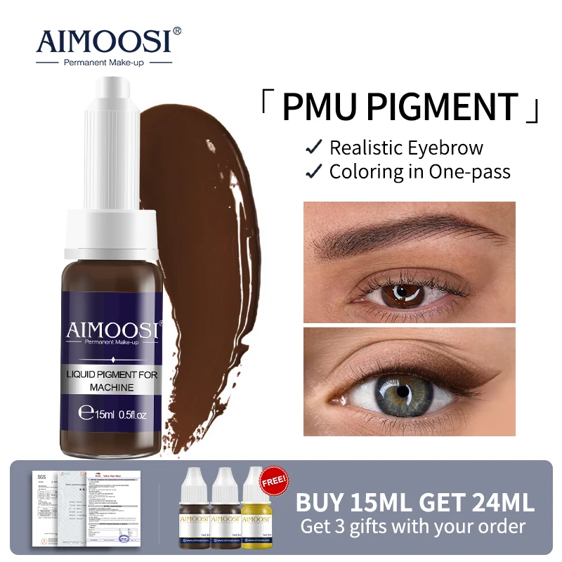 AIMOOSI Brow Tattoo Inks for Permanent Makeup Professional Microblading Eyeborw Pigments 0.5OZ Large Size Tattoo Ink for Artists