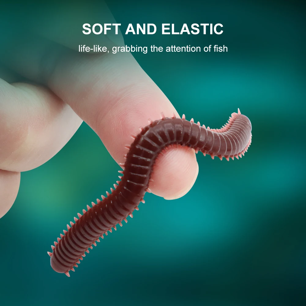 

ESFISHING Silicone Worm Lure Sand worm 75mm 20pcs Earthworm for Fishing Saltwater and Freshwater Pesca Soft Plastics Lures Bait