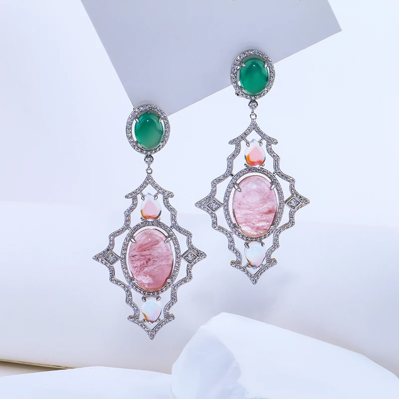 

Женские серьги из серебра 925 пробы с натуральным камнем