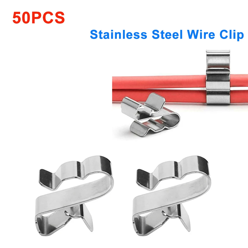 Solar Panel Clips Stainless Steel Solar Panel Cable Clips PV Panel Wire Harness Clamps Solar Cable Fastener Clip For Double Wire