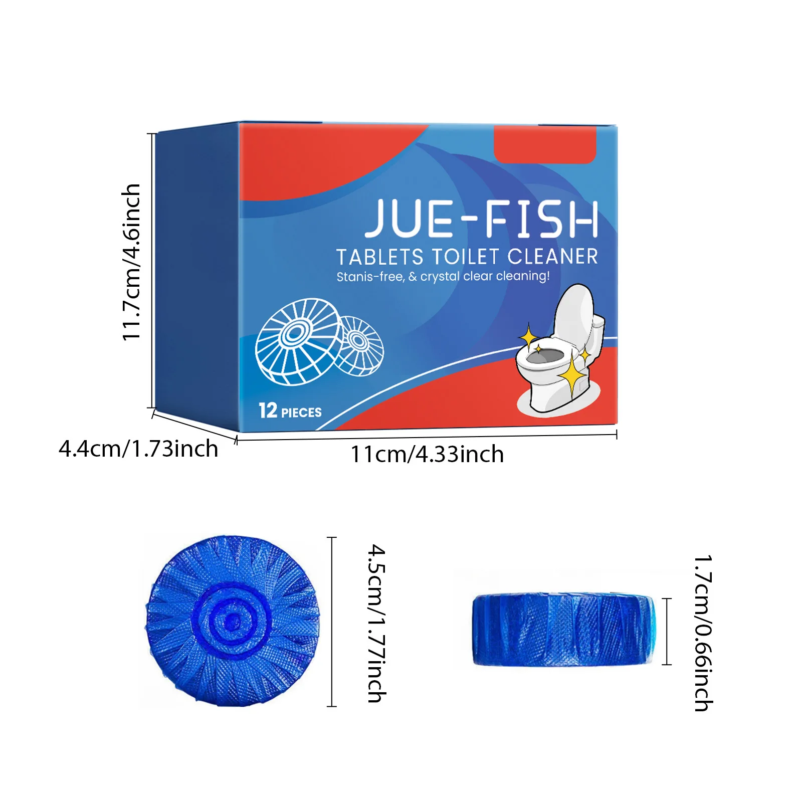 12pcs Toilet Cleaner Yellow Dirt Cleaning Tablets Blue Bubble Deodorizing Bathroom Freshener Toilet Urine Stain Remover