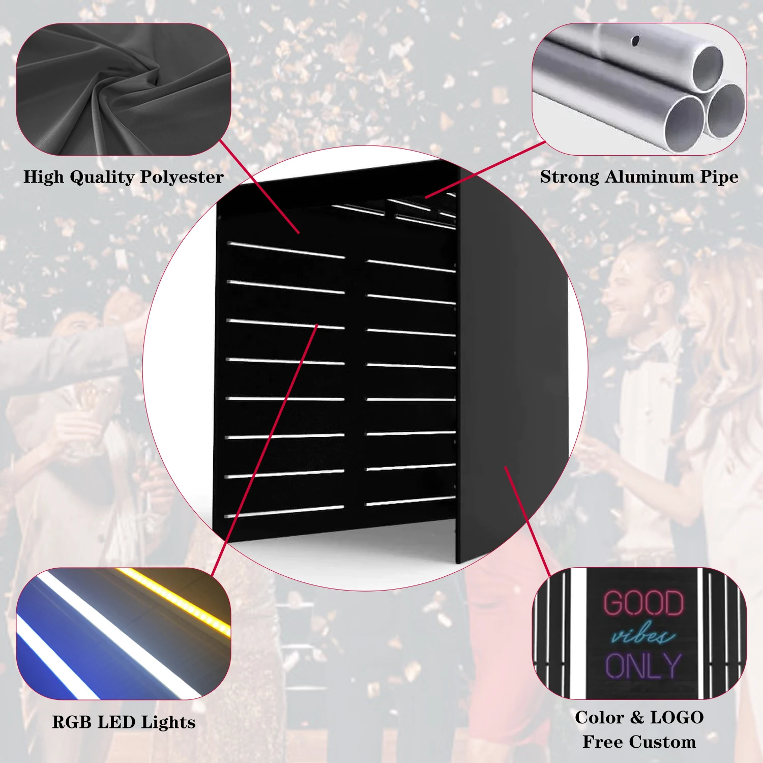 Latest Design Custom Portable Backdrop 360 photo booth enclosure backdrop backdrop stand Photo Booth Enclosure with Led Lights Latest Design Custom Portable Backdrop 360 photo booth enclosure backdrop backdrop stand Photo Booth Enclosure with Led Lights