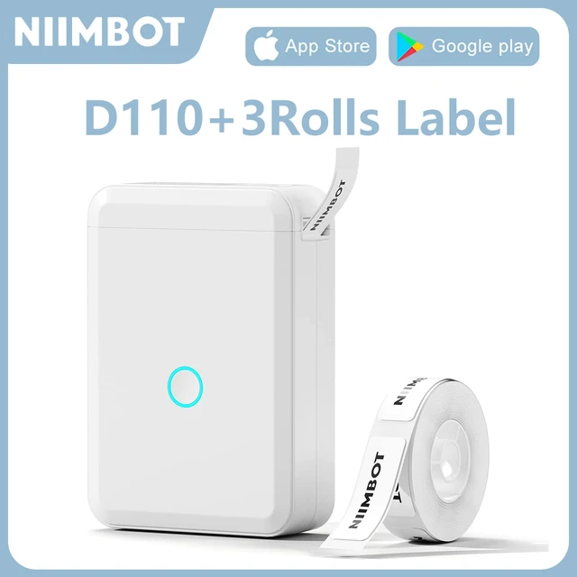 NIIMBOT D110 Blue Color Label Maker Machine with Tape Small Thermal Sticker  Portable Bluetooth Printer Labeller - AliExpress