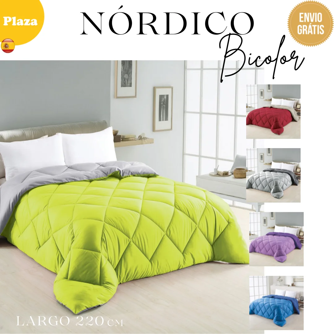 NOVOTEXTIL Relleno nordico bicolor 90, 105, 135, 150, 180 (220CM largo