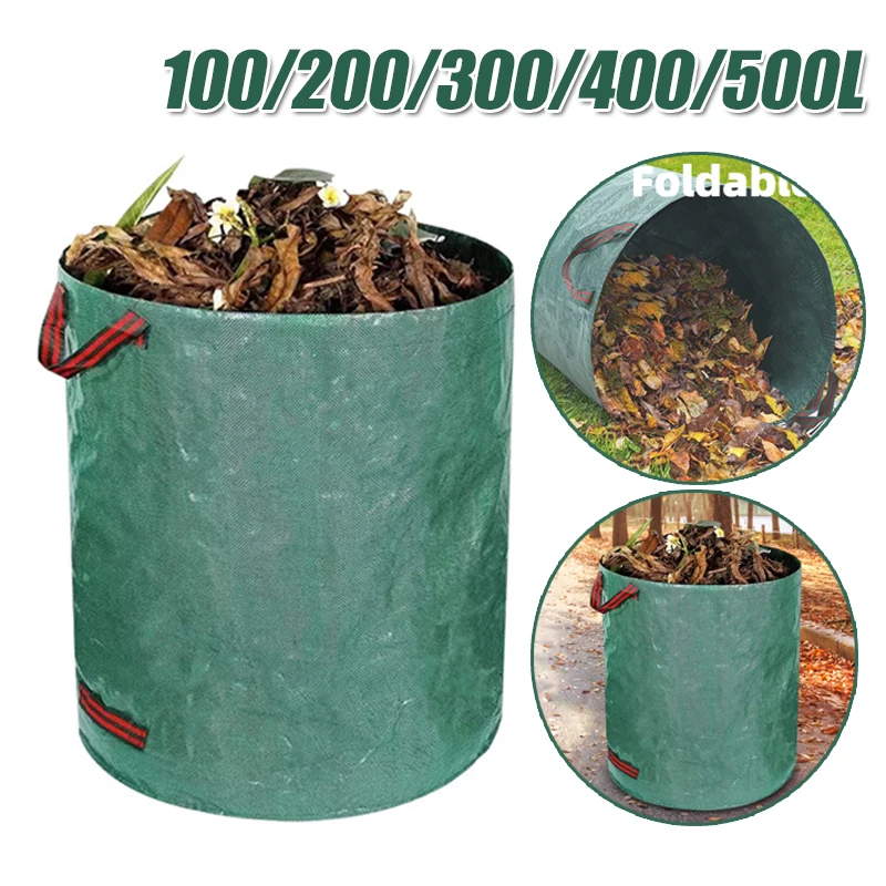 Garden Waste Bag Garden Waste Bag Large Capacity Garden Bag Reusable Waterproof Storage Collection Container for Yard Leaf 100/200/300/400/500L