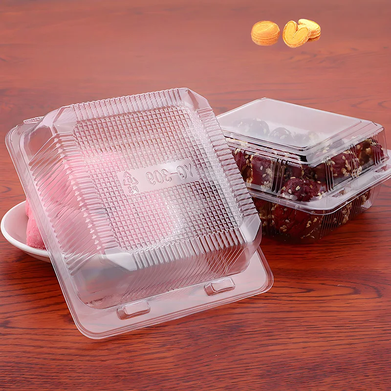 50-Pack Disposable Thickened PET Pastry Boxes, Food-Grade Transparent Dessert Containers for Cakes, Cookies & Muffins, Dust-P