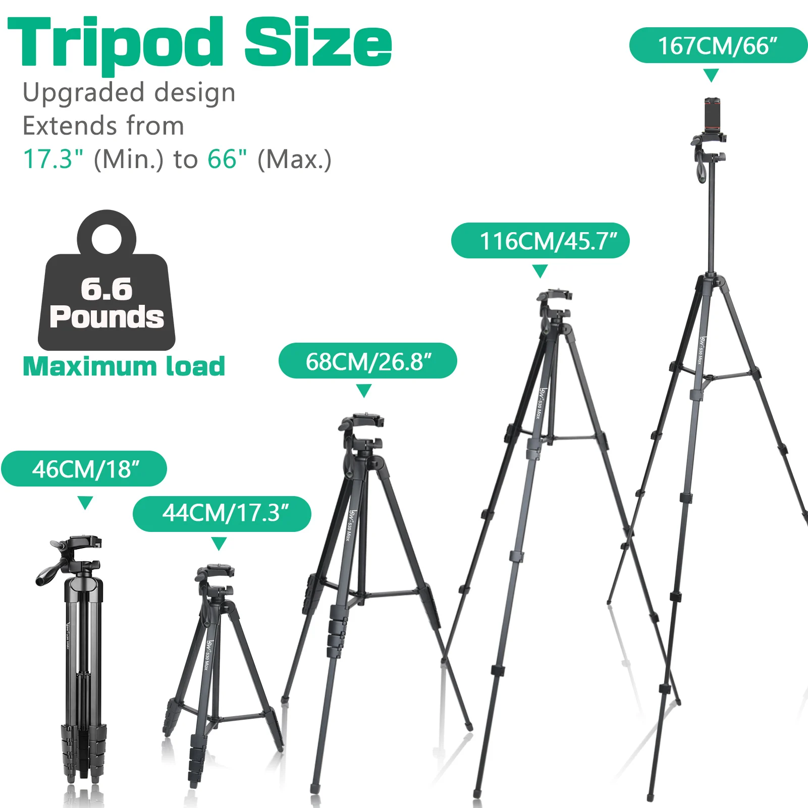 Phone Tripod 167cm Professional Video Recording Camera Photography Stand Remote Carry Bag iPad Pro 12.9" Tablet Webcam phone tripod camera tripod flexible phone tripod phone tripod mount photography tripod extendable tripod