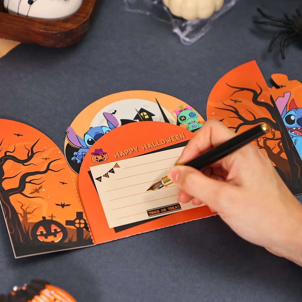 Stitch Halloween 3D Pop Up Card Double Door Greetings Card Creative Party Postcard Invitation With Envelope