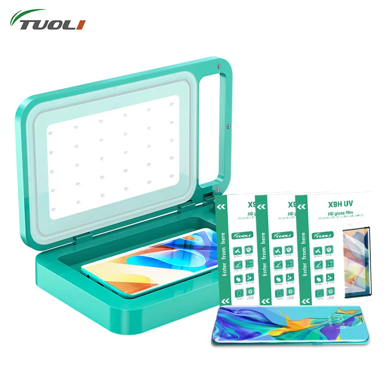 TUOLI X9H Uv Film Curing For Mobile Phone Curved Screen Soft Glass Explosion-proof  Automatic Coating TL-168 TL-568 518 Machine