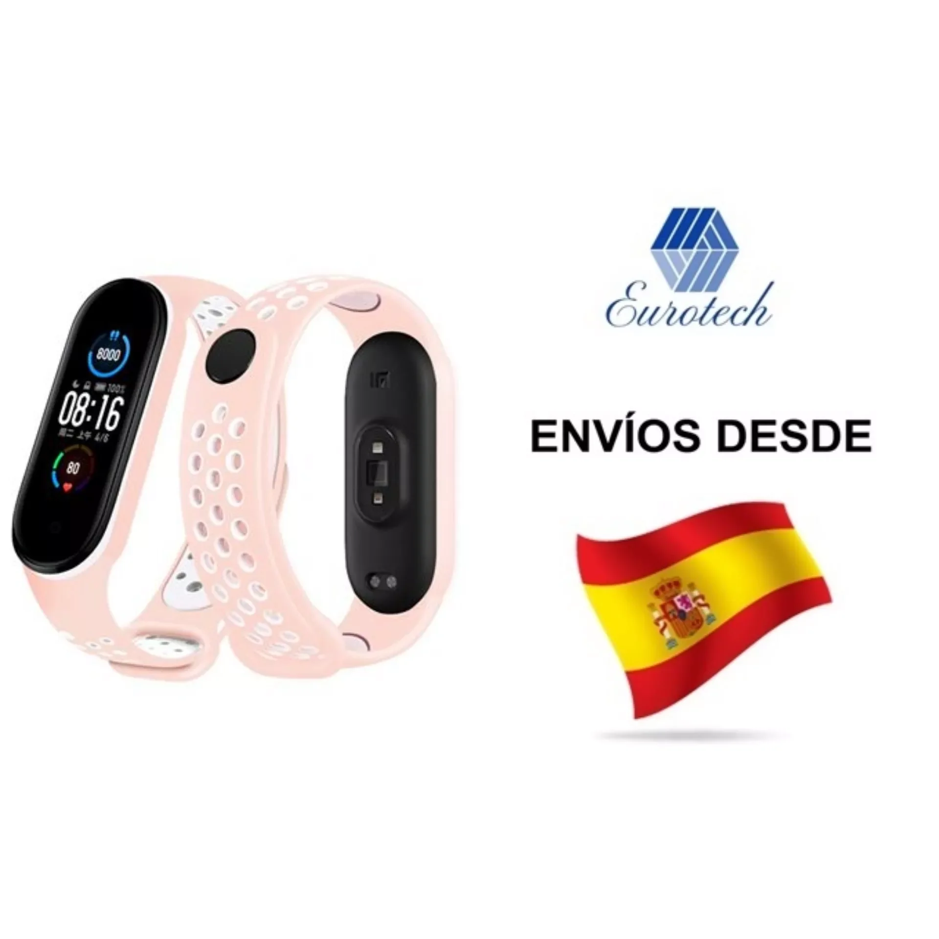 Xiaomi Mi Band 5 correa de silicona alta calidad rosa claro y