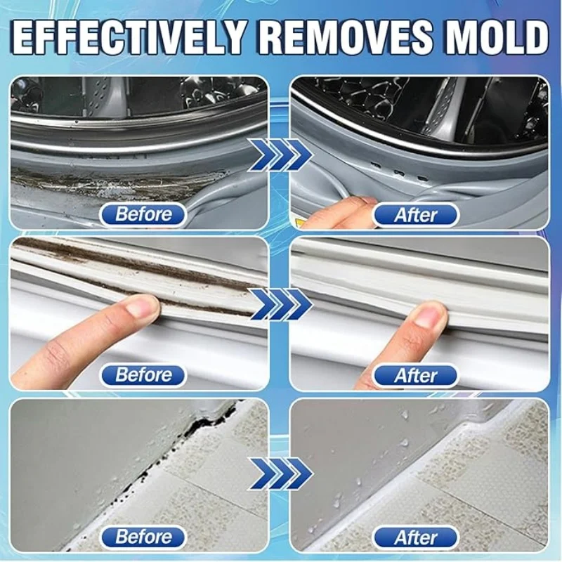 Application du gel anti-moisissure sur les joints caoutchouc d'une machine à laver pour nettoyer les moisissures