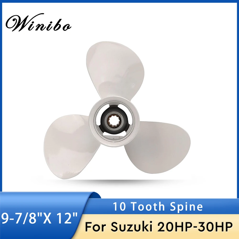 Boat Propeller 9 7/8x12 F for Yamaha Outboard Motor 20HP 25HP 30HP,10 Tooth Spine, 664-45954-00-EL