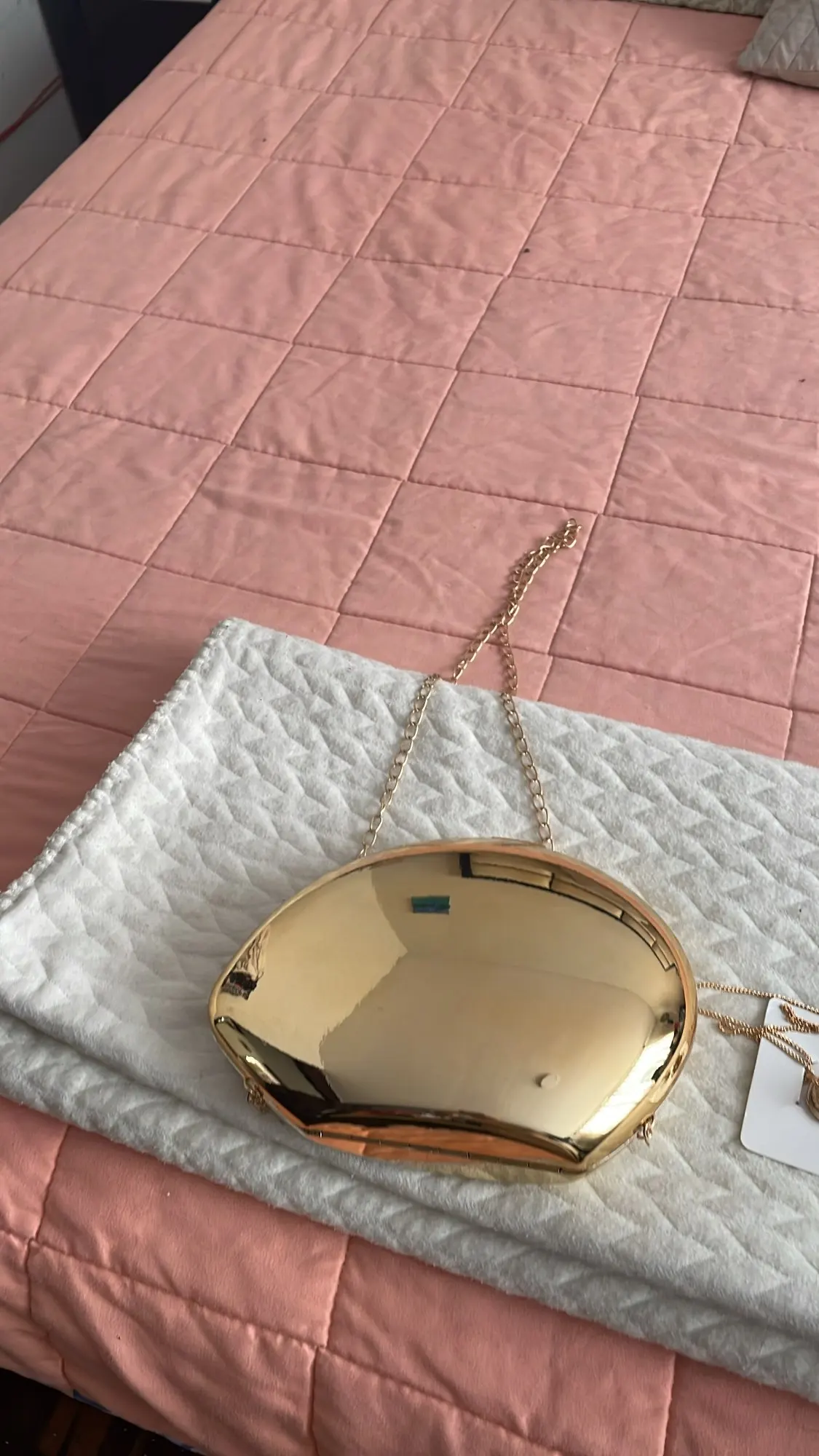 Sac à Bandoulière Coquille Femme | Pochette Soirée en Acrylique Doré & Argenté | Mini Sac à Main Chic et Original photo review