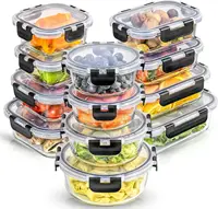 "24pc glass food storage set – 12 airtight containers & lids, freezer-safe" 2