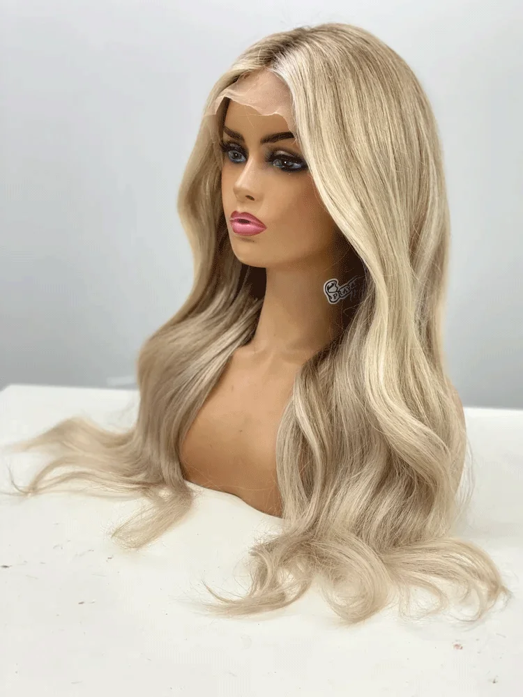 Blonde balayage full lace wigs Synthetic hair wig custom wigs lace