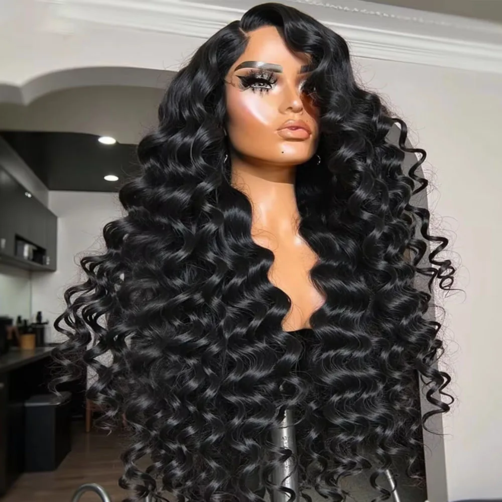 200 Density Loose Wave 13x6 13x4HD Lace Front Human Hair Wig Brazilian 16-34 Inch Curly Wigs Deep Wave 13x4 Lace Frontal Wig 6
