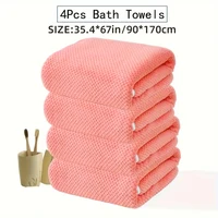 Ensemble de serviettes de bain surdimensionnées, 4 pièces, serviette 90x180cm, douce et hautement absorbante, idéale pour les salles de bain à domicile, les hôtels et les spas 6