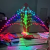 Big LED night delta kite 3SQ. M  Ray tear resistant nylon  and carbon fiber kite frame angle kite with lights with tubing tails 1