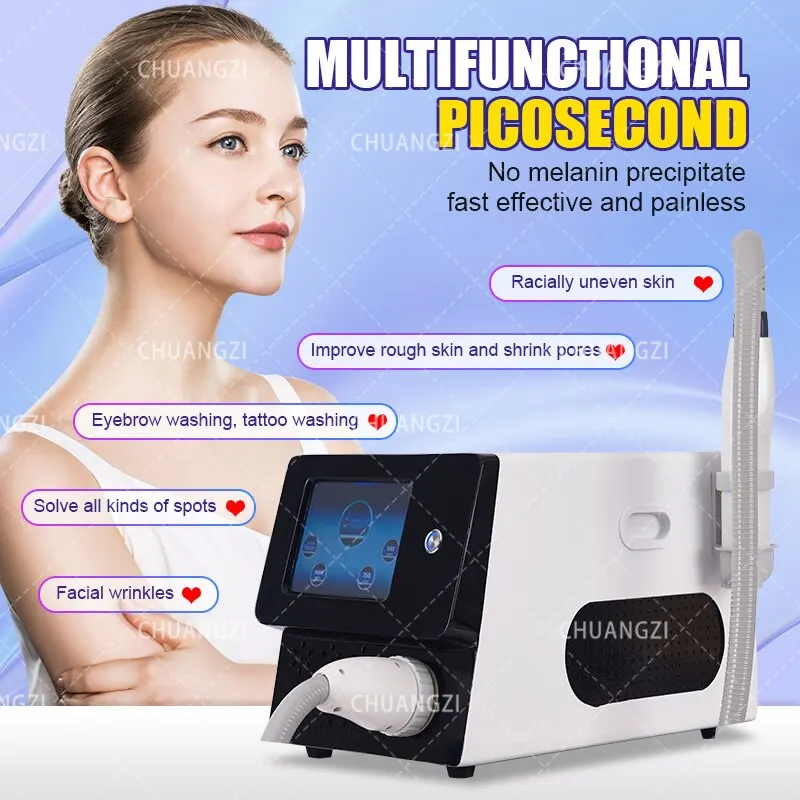 

2024 Pico Tattoo Removal Nd Yag 755 532nm 1064nm Laser All Color Pigment Removal Picosecond Freckle Removal Machine for Women