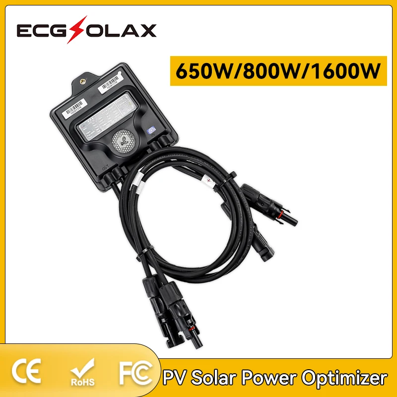 Ecgsolax 650W 800W 1600W Pv Optimizador De Potencia Para El Control Del Sistema De Panel Solar 12V-75V Entrada Ip68 Voltarje-Limi