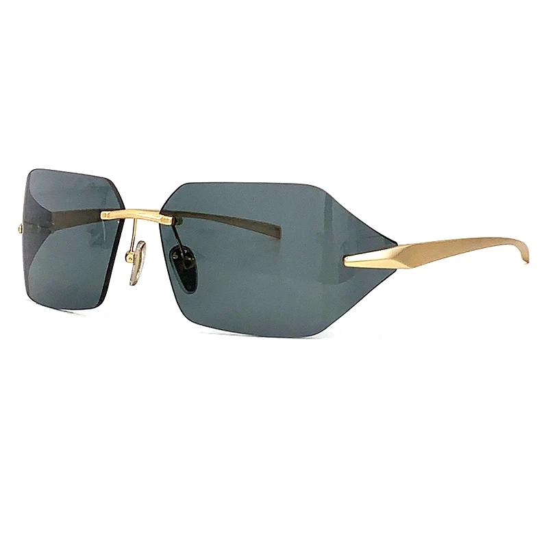 

Fashion Men's Sunglasses Rimless Metal Sun Glasses for Women Personalised Gradient Shades UV400 Protection Eyeglasses Lentes