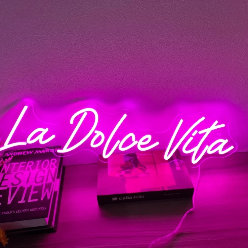 

la dolce vita Neon Sign, custom Led Neon Sign, bedroom neon Light | Neon Wall Light Sign | Neon Sign Bedroom | GAME ROOM Sign