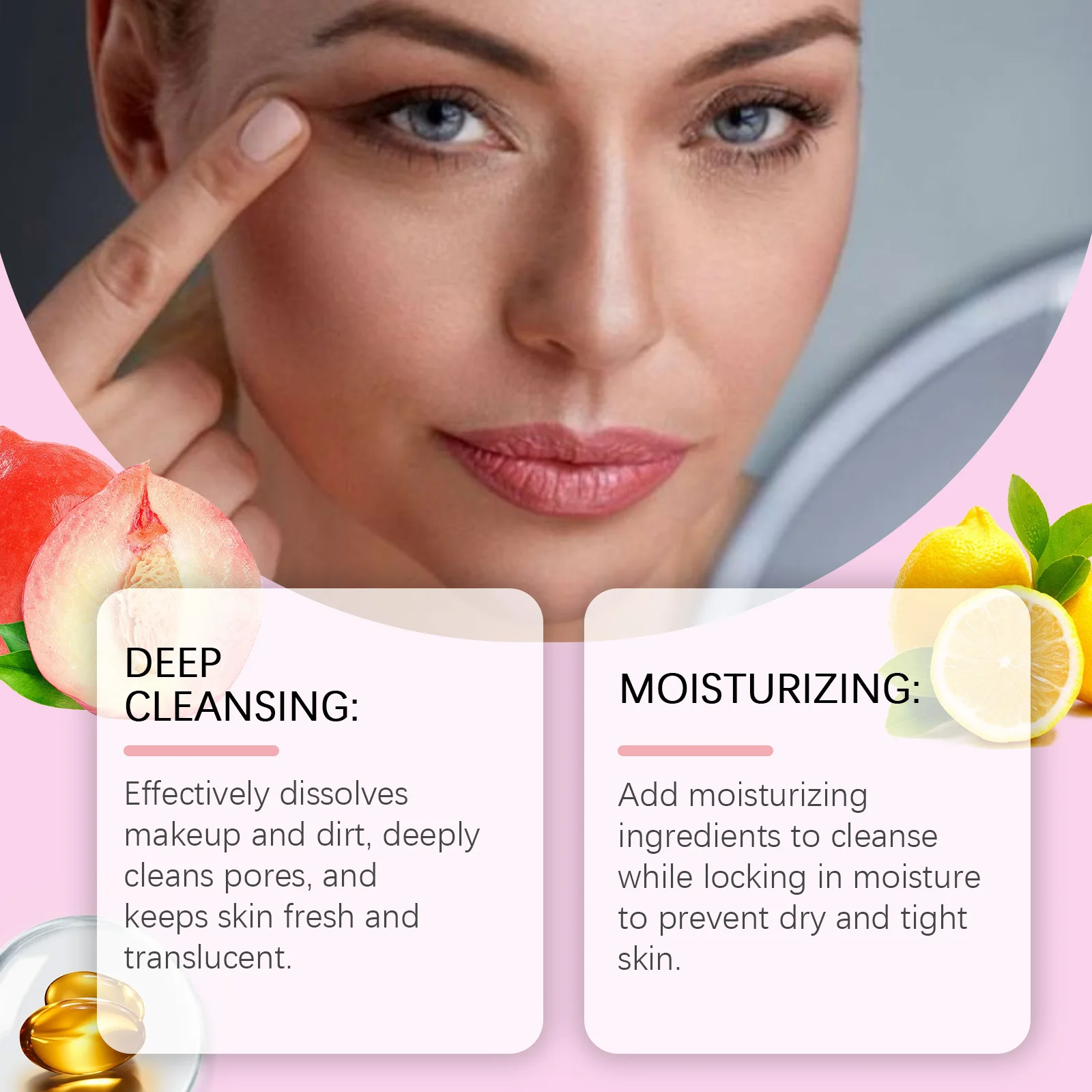 EELHOPE Peach Makeup Remove Cream Deeply Cleaning Dissolve Makeup Moisturizing No Tight Delay Aging Mild Makeup Remove Cream