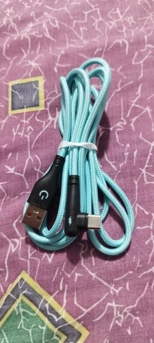 NNBILI 120W Fast Charging USB to Type-C Cable, Nylon Braided, 90 ° Bend Design, Suitable for High Speed Charging of Huawei oppo photo review