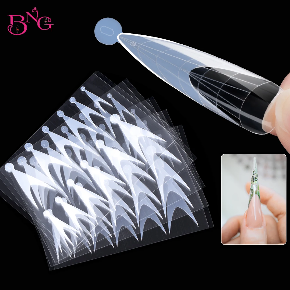 24Pcs Dual Forms French Tip Nail Stickers Riutilizzabile Silicone Pad Nail Form Sticker French Mold Stickers For Builder Gel Manicure