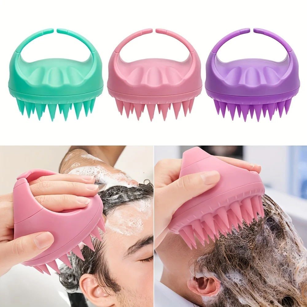 

Portable Silicone Shampoo Brush Scalp Massager Clean Scalp Multifunctional Bath Massage Brush Shower Brush Comb Hair Care Tool