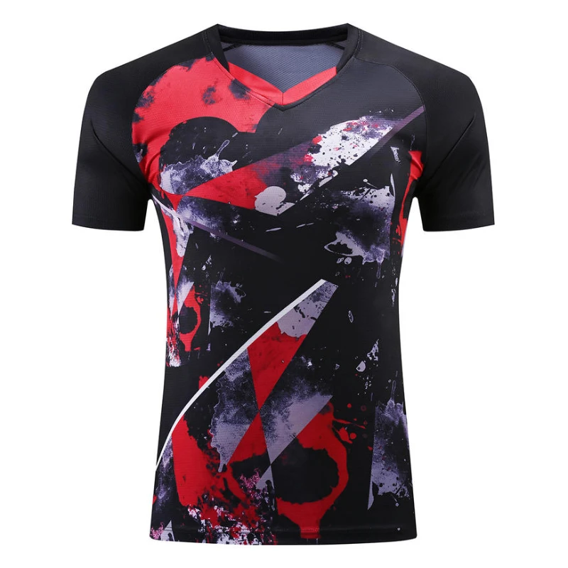Hot Sell Badminton Competition Shirt White/ Orange/ Black Men Women Short Sleeved Breathable Jersey Sweat Absorbing Tennis Tee