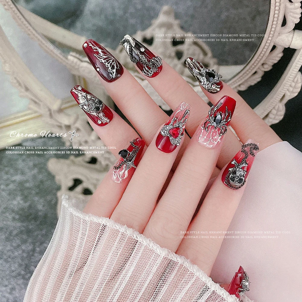 Halloween Nail Art Skull Hand Charms Spider Hands 3D Design for Nails DIY  Decor