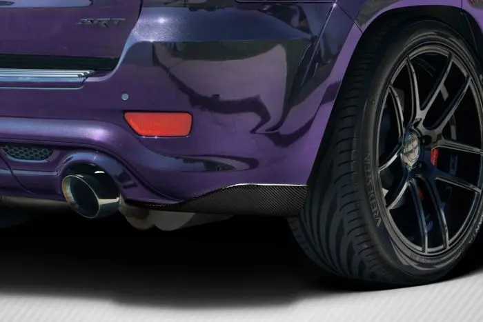 한 쌍의 리어 범퍼 사이드 코너, 지프 그랜드 체로키 SRT SRT8 WK2 2011-2022 스플리터 에이프런 디퓨저 스포일러 립 글로시 블랙