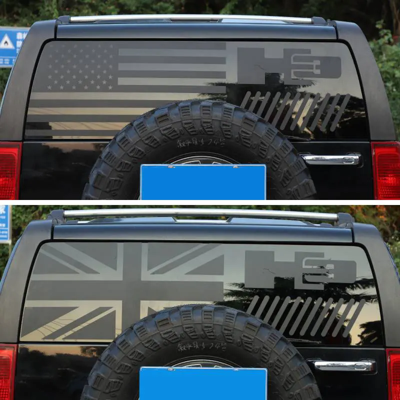 Adesivi In Vinile Per Lunotto Posteriore Hummer EV: Bandiera Americana - Compatibile Con Hummer EV SUV 2024 2025+
