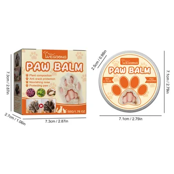 Yegbong 50g Pet Paw Moisturizing Care Balm Dog Cat Soothing Dry Cracked Protect Nourishing Paw Protection Relief Pet Paw Balm 6