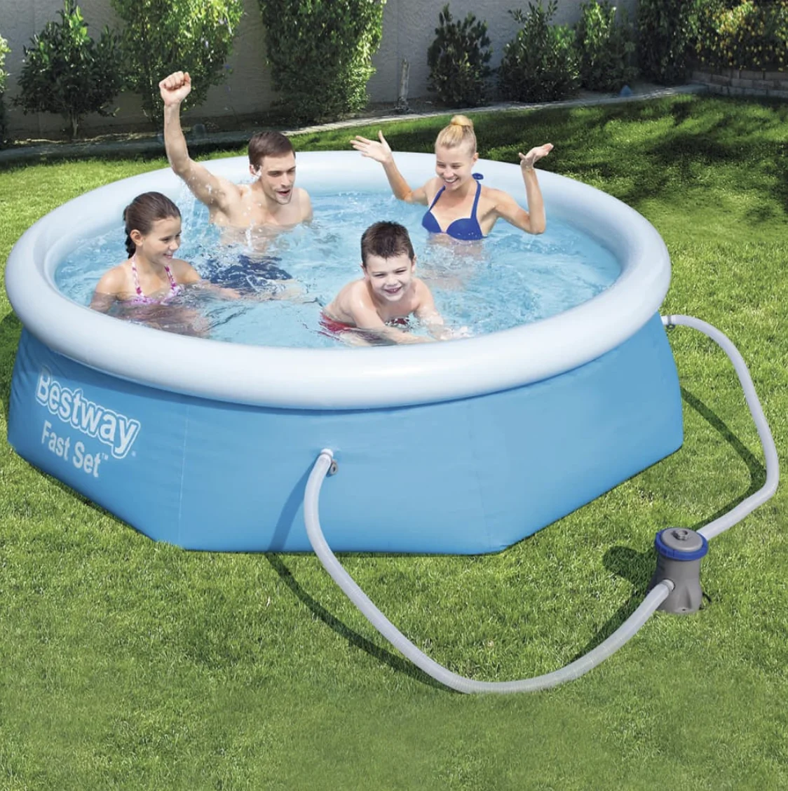 Diktatur Seminar Suradam Swimming Pool Fast Set Round Blue 244x66 Cm Inflatable Pool With Pump Large  Pools For Family Garden Accessory - Pool Accessories - AliExpress