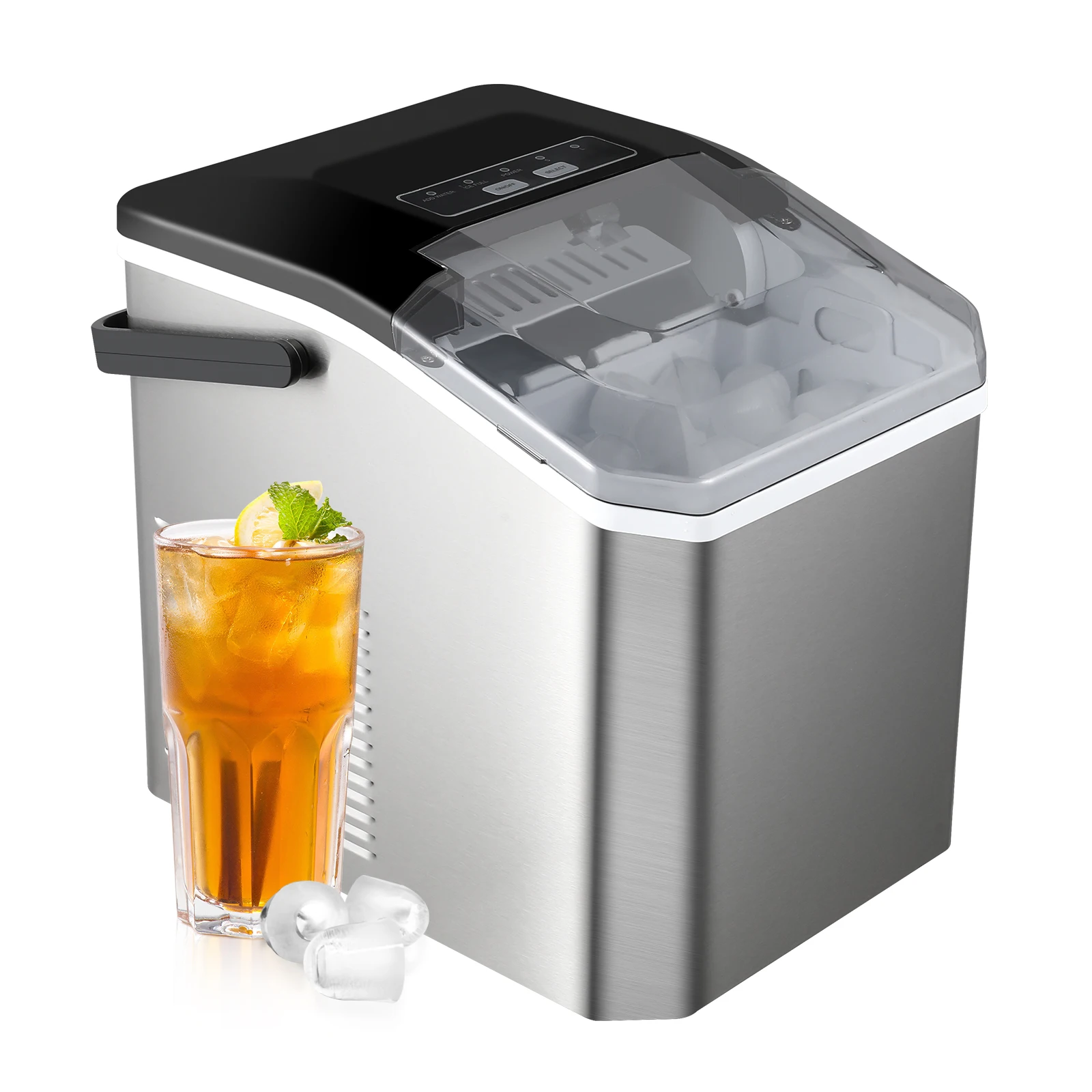 Macchina per il ghiaccio Macchina per cubetti di ghiaccio cilindrica a proiettile elettrica tramite paletta per ghiaccio Mini macchina per la produzione di ghiaccio automatica per bar, cucina domestica, ufficio