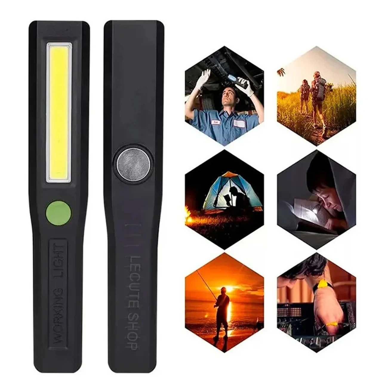 Linterna De Trabajo Magnetica Led 3 Modos Portatil Emergencia Iman Viaje de Bolsillo Ligera Iluminacion