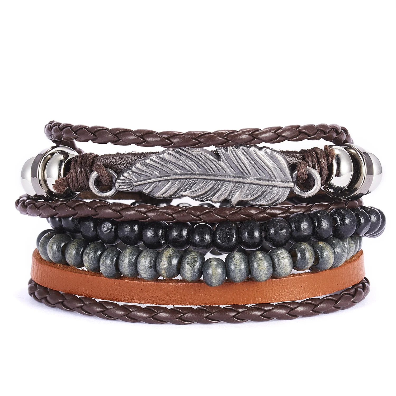 Multilayered Leather Bracelet - Image 6