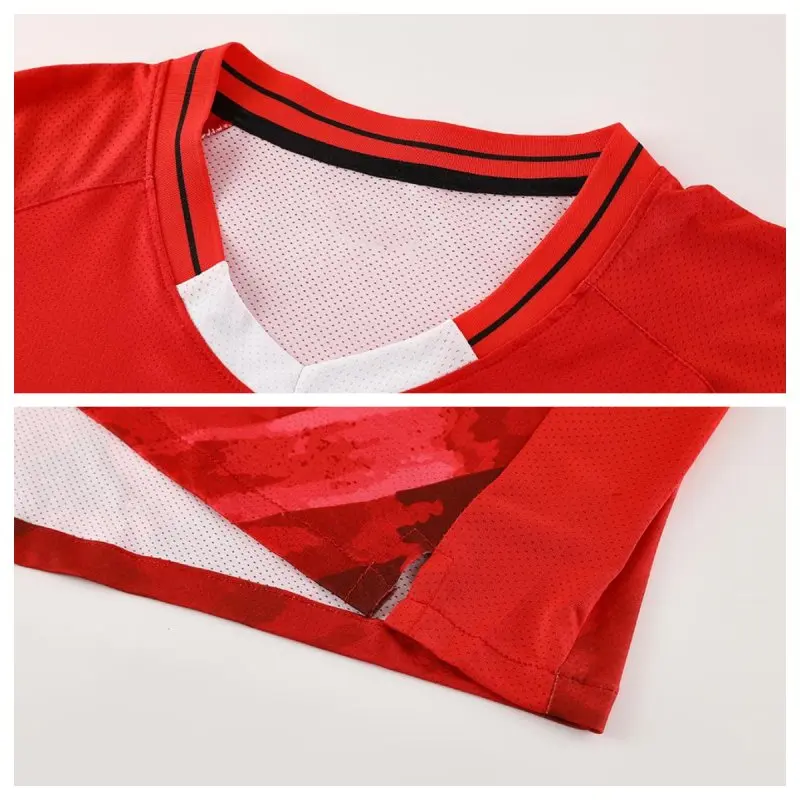 Badminton Short Sleeve Shirt Men Women Kid Table Tennis Ping Pong Pickleball Competition Uniform Top Red White Purple